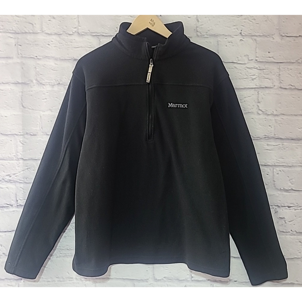 Marmot 1/4 Zip Fleece Pullover Men's Large Black Outdoors Gorpcore